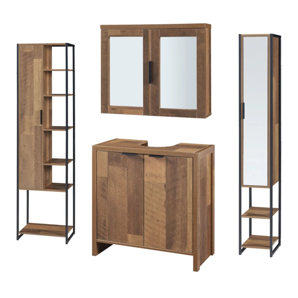 Set di mobili da bagno marrone da 4 pezzi 03_0009423