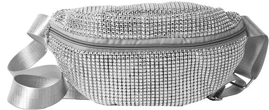 Borsa da spalla per donne - Cinturino regolabile - Borsa da braccio - Argento/oro - Poliestere - Dimensioni 26 x 15 x 9 cm - Borsa da spalla