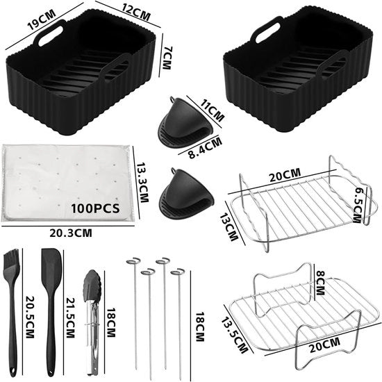 Set di accessori 10 pezzi per forno a vento - AF400EU AF300EU - 7,6L-9,5L Dual Zone Air Fryer