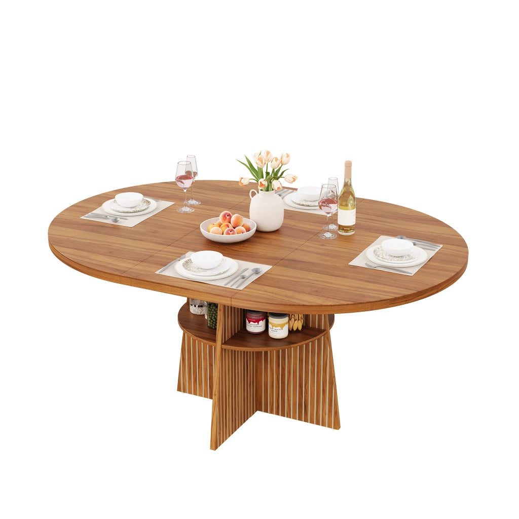 TAVOLO Rotondo Allungabile 110-150x110x77,5 cm MDF Noce