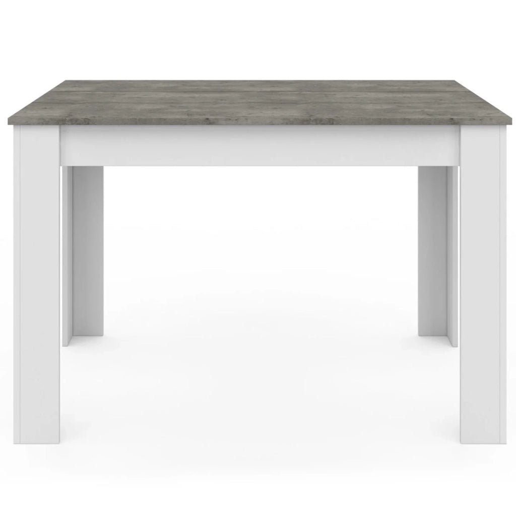 IDMarket - Tavolo da pranzo rettangolare ROZY 4 persone piano effetto cemento bianco 110 cm