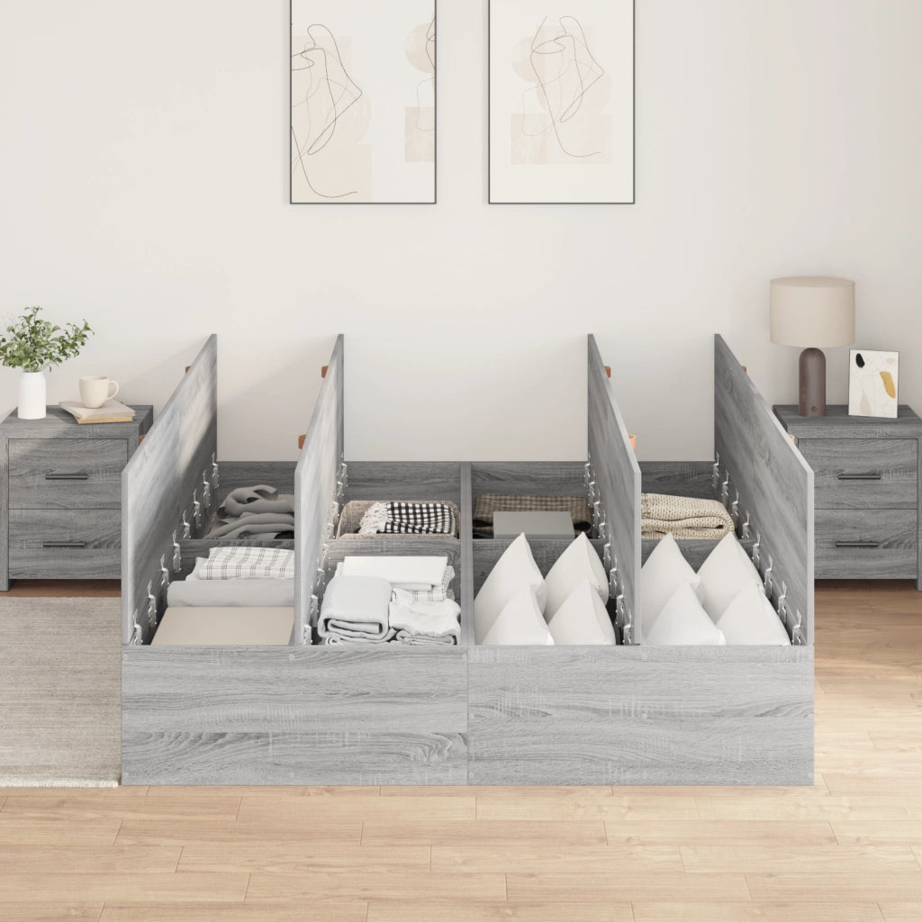 Struttura Letto con Contenitore  Grigio Sonoma 160x200 cm
