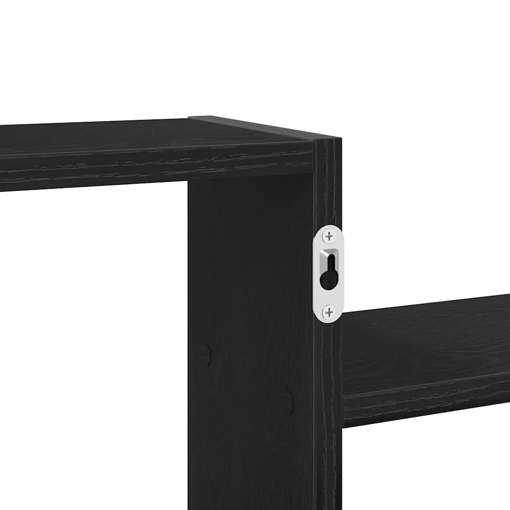 Scaffale a Parete Rovere Nero 104x15x49 cm in Truciolato