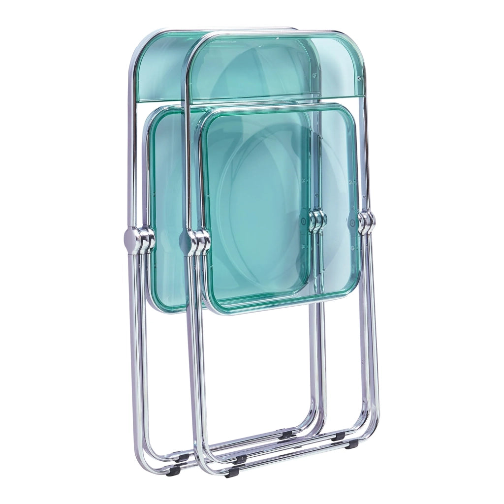 Set di 2 sedie pieghevoli da esterno per giardino campeggio e patio 74 x 46 x 47 cm verde menta 03_0009649