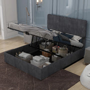 Letto Contenitore Imbottito con Testiera ¨C Xylo ¨C Grigio 160x200 cm