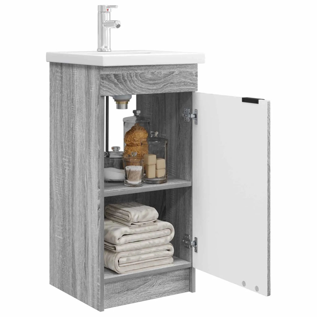 Mobile da bagno con lavabo Sonoma grigio 42 x 40 x 84,5 cm