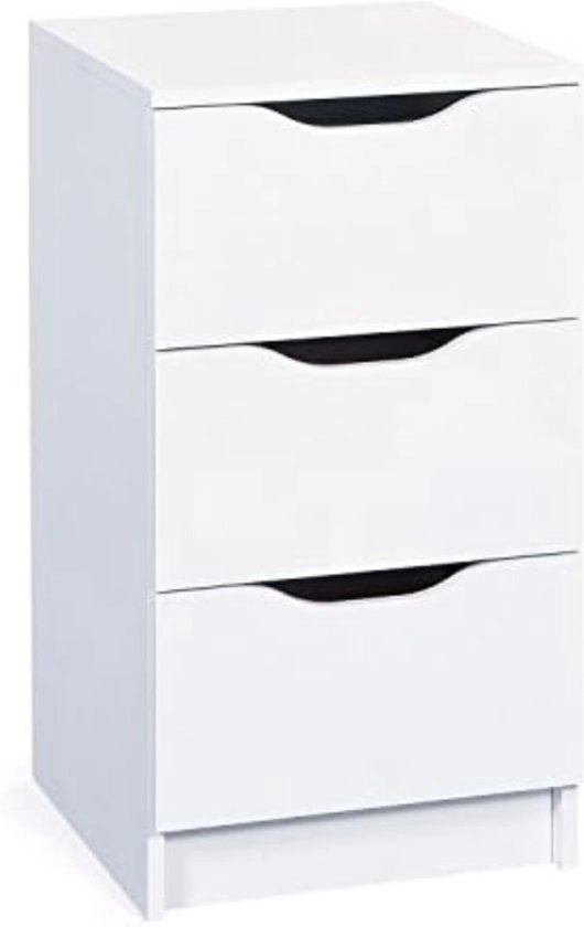 Cassettiere Compacta - Bianca - Design Moderno - Per Camera da Letto & Ufficio