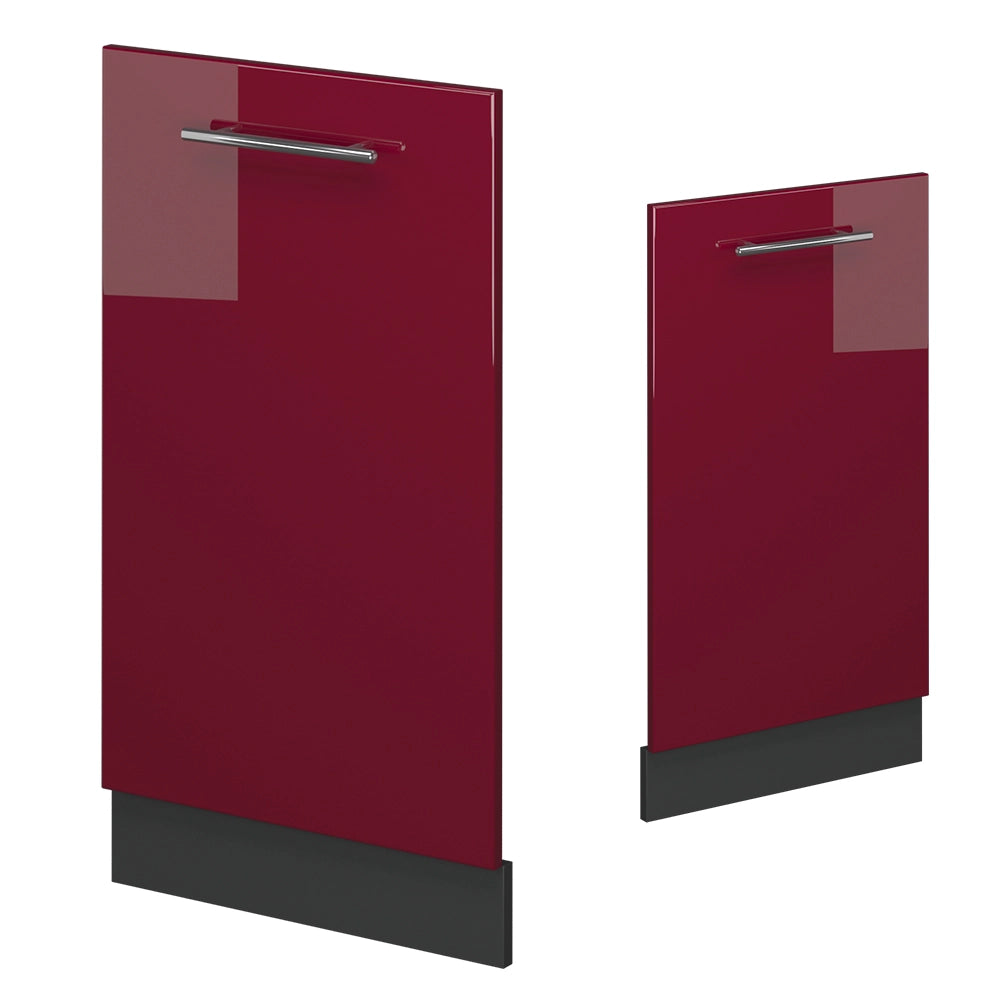 Vicco Pannello frontale della lavastoviglie Rosso bordeaux lucido 45 cm senza piano di lavoro