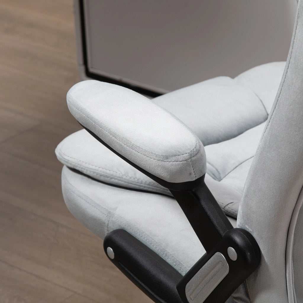Sedia ufficio ergonomica con funzione massaggio e riscaldamento, girevole 360°, grigia
