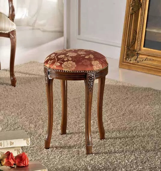 Panca imbottita in legno intagliato con fregi - Mobili 2G