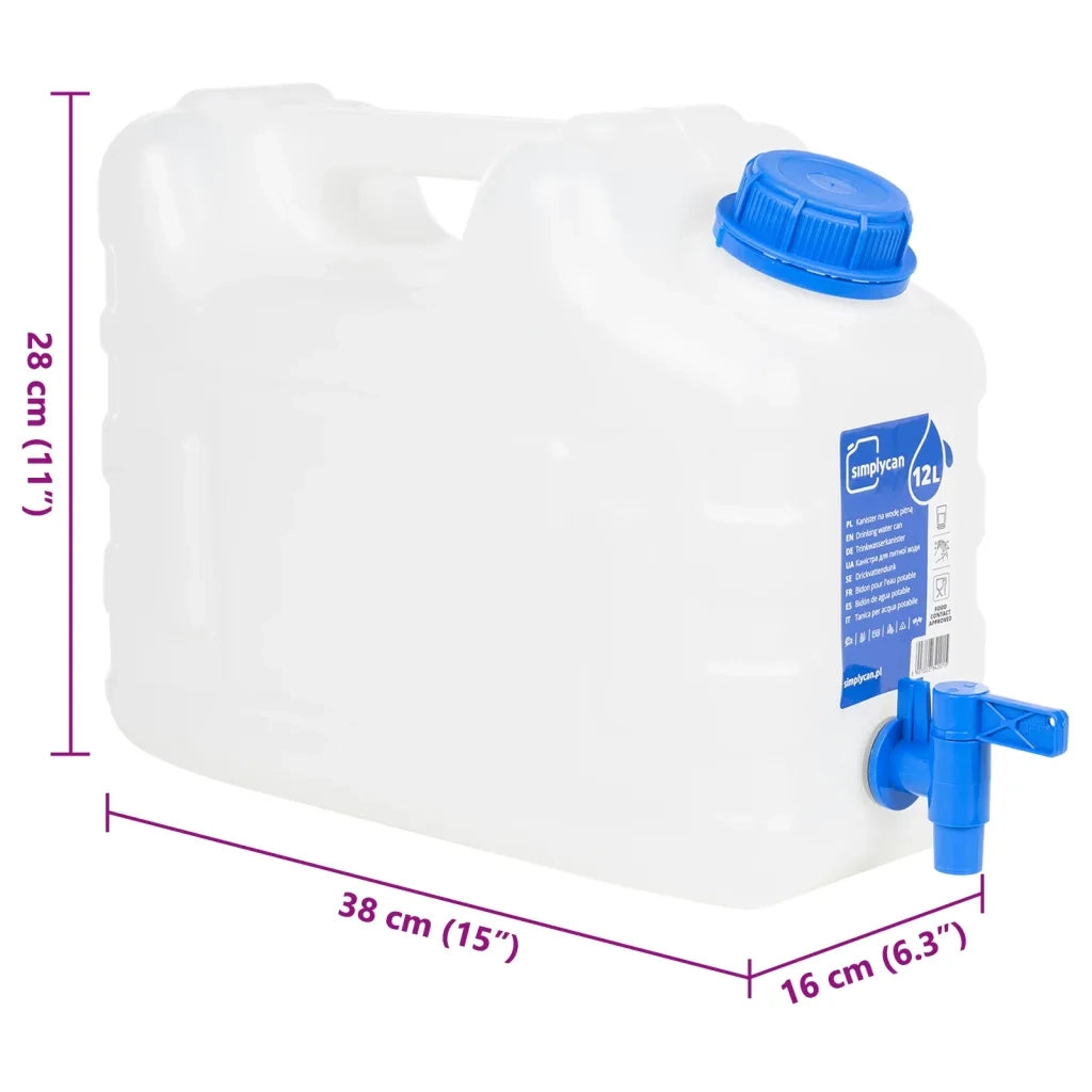 Contenitore Acqua con Rubinetto Trasparente 10 L in Plastica 155040