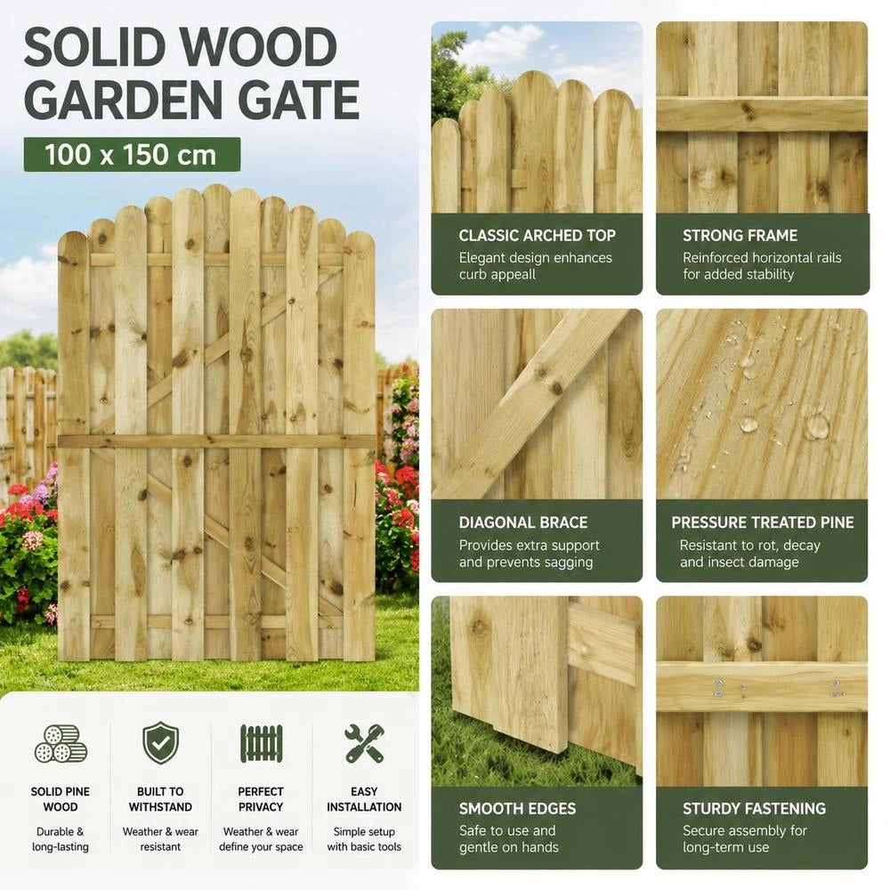 Garden Gate Made Of Impregnated Pine Wood, 100x150 Cm