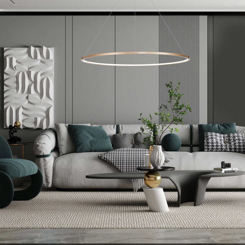 Lampadario anello LED Milagro Saturno oro Ø120 65W