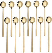 Set di cucchiai da caffè in acciaio inossidabile, mini-set di cucchiai per torta, set di cucchiai da tè, 13,3 cm, (oro) 13,3 cm