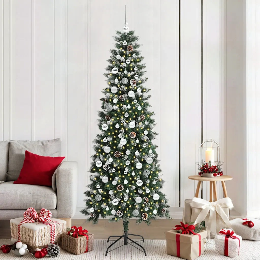 Albero di Natale artificiale con 300 LED Verde 210 cm 3395837