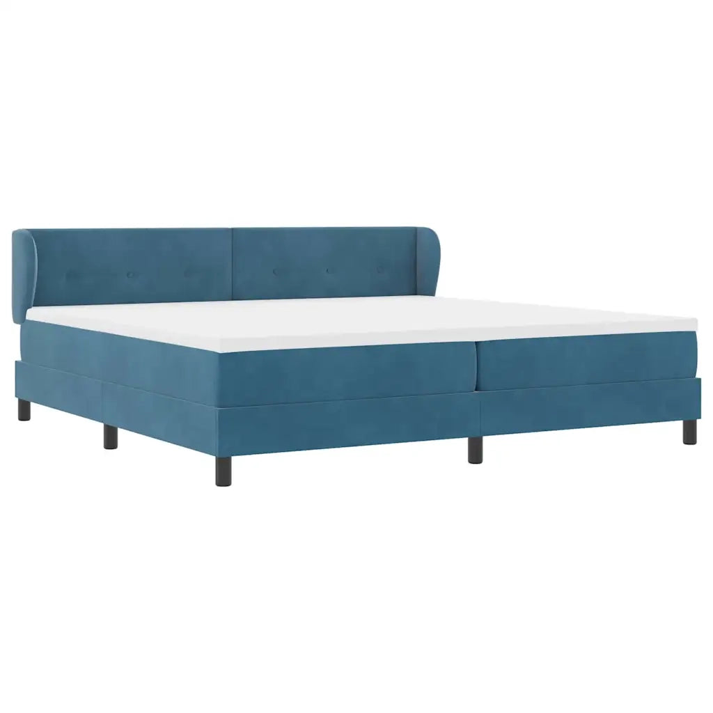 Letto a molle con testiera Blu scuro 200 x 200 cm Velluto 3340410