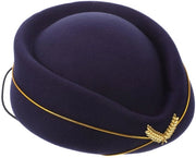 Cappello da Stewardess - Disegno Leggero - Nero - Ideale per Feste - Comodo e Stilistico - Adatto per Donne -