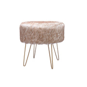 Pouf di design Mio 110 in ecopelliccia bianca e marrone