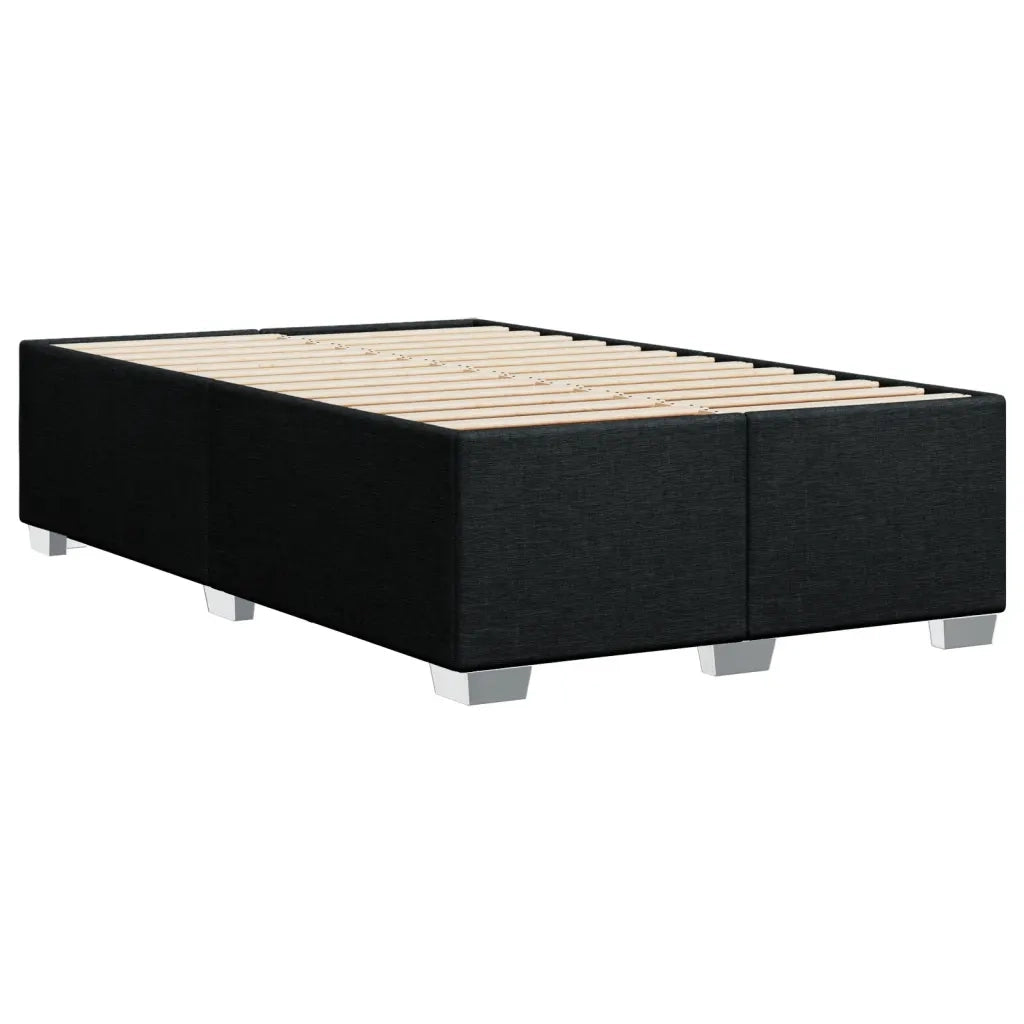 vidaXL Giroletto a Molle con Materasso Nero 120x200 cm in Tessuto