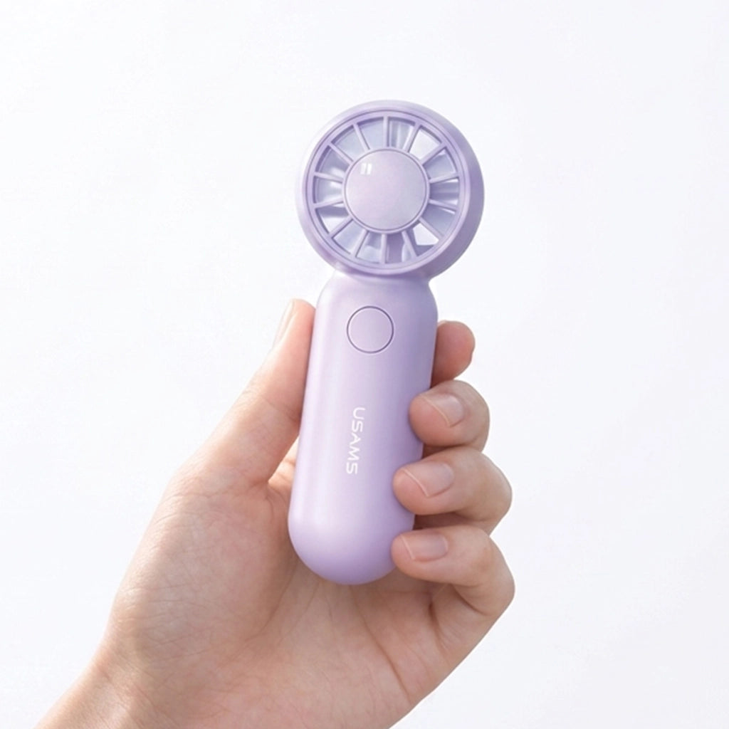 Mini Ventilatore Portatile 3 Velocità 500mAh Ricaricabile USB-C Compatto Viola Usams