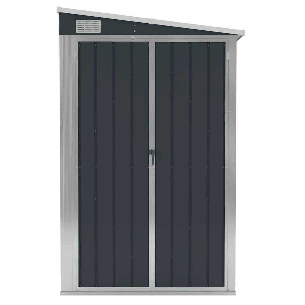 Capanno da Giardino-Casetta da Giardino a Parete Antracite 118x194x178 cm Acciaio