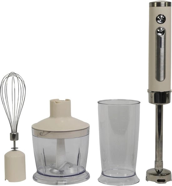 Set di Frullatore a Stantuffo - Manuale - Frullatore Set - Purea a Stantuffo - Moina a Mano - Macchina da Cucina - Acciaio Inox - 3 in 1 - Accessori Frullatore - Zuppe - Smoothie - Cibo per Bambini