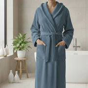 Satofa, Accappatoio 100% Cotone con Cappuccio, blu Fiordaliso