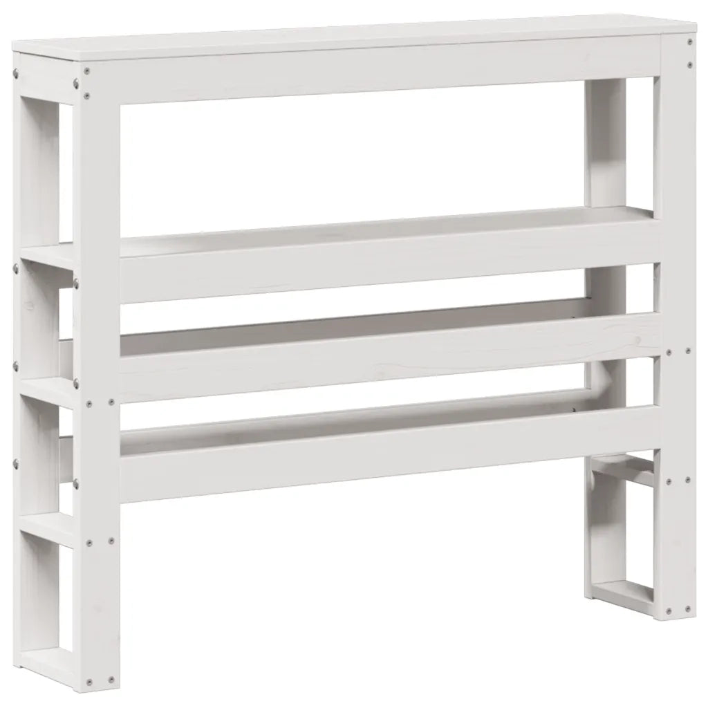 vidaXL Giroletto con Testiera Bianco 90x200 cm Legno Massello di Pino