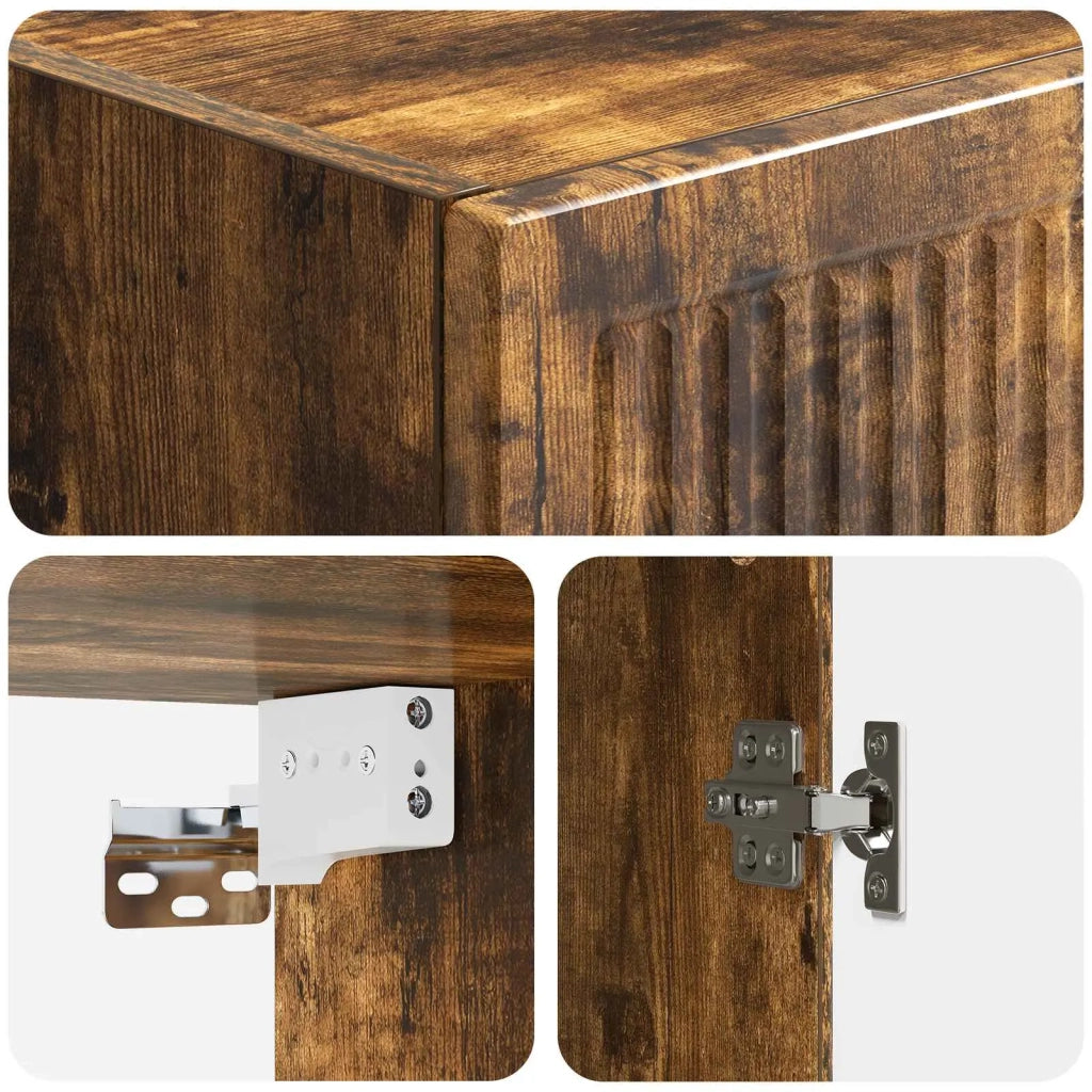 Mobiletto a muro Rovere Fumo 33 x 34,5 x 90 cm