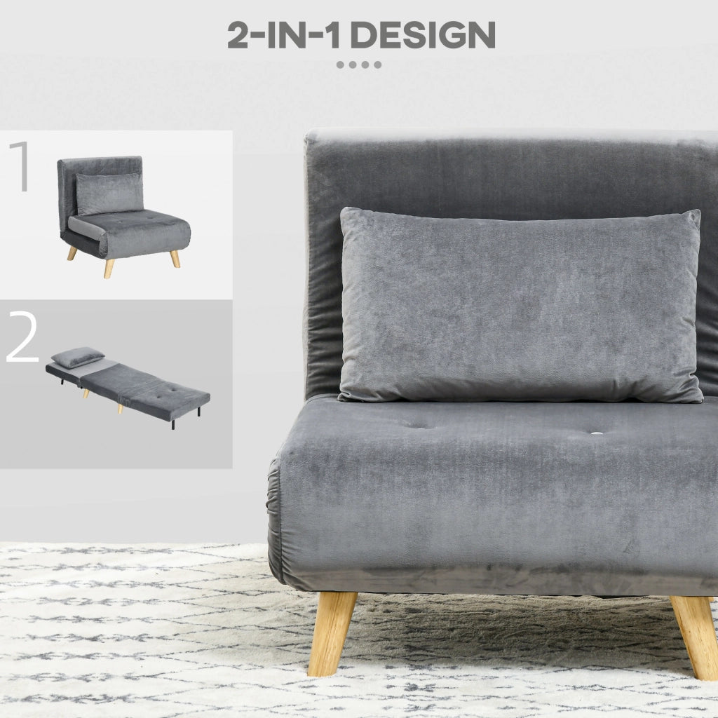Poltrona letto ¨C zephmum ¨C grigio 72x78x79 cm