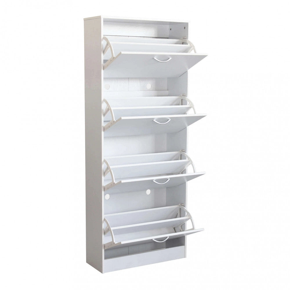 Scarpiera Wendy 60x24x150 h cm in Legno Bianca