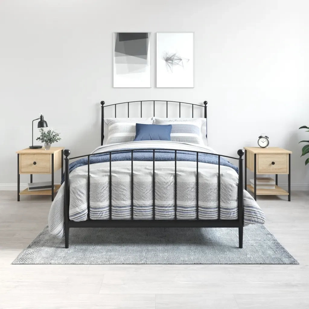 Set di 2 Comodini | Armadio da Notte | Mobiletto da notte Rovere Sonoma 34x35,5x45 cm in Legno Multistrato