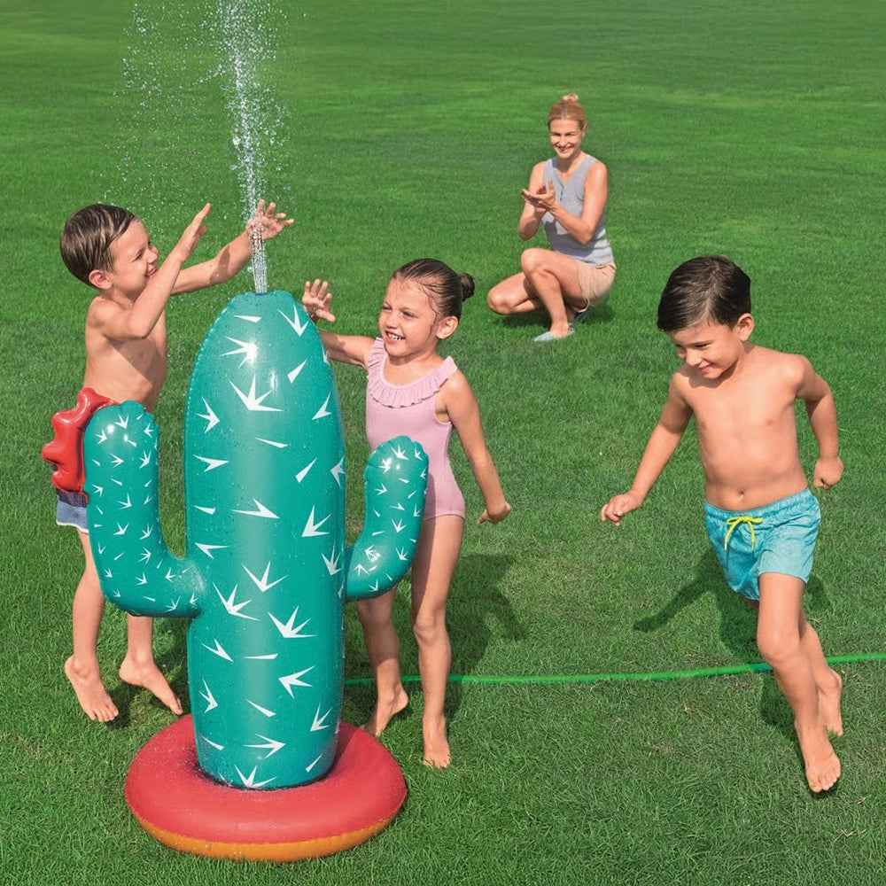 Trade Shop - Gioco Acquatico Gonfiabile Cactus Oasis Spruzza Acqua Per Bambini 74x56x104cm 52733 -