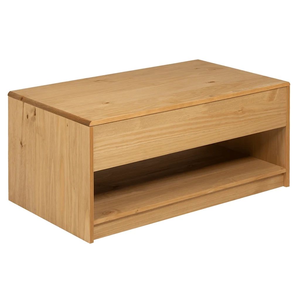 Tavolino Salotto SAUDA Rovere 99x55x45 cm Legno Massello Pino 377598