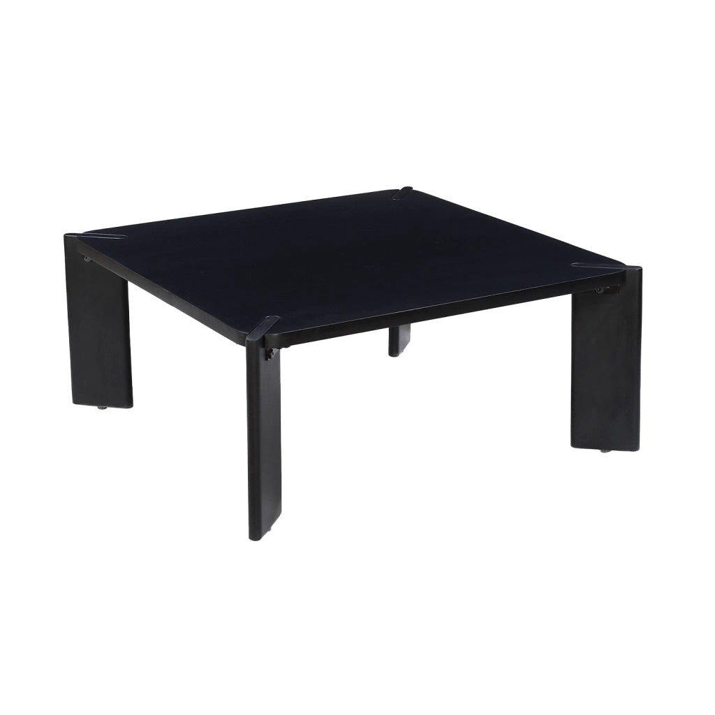Tavolino esotico quadrato in legno massello, 80cm, nero