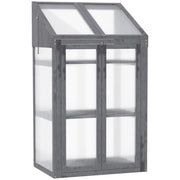 Mini serra ¨C zephmum ¨C telaio in legno, 3 ripiani, 70x50x120 cm, grigio