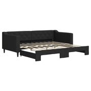 Divano letto | Sof¨¤ letto | Letto singolo Estraibile Nero 90x190 cm in Tessuto