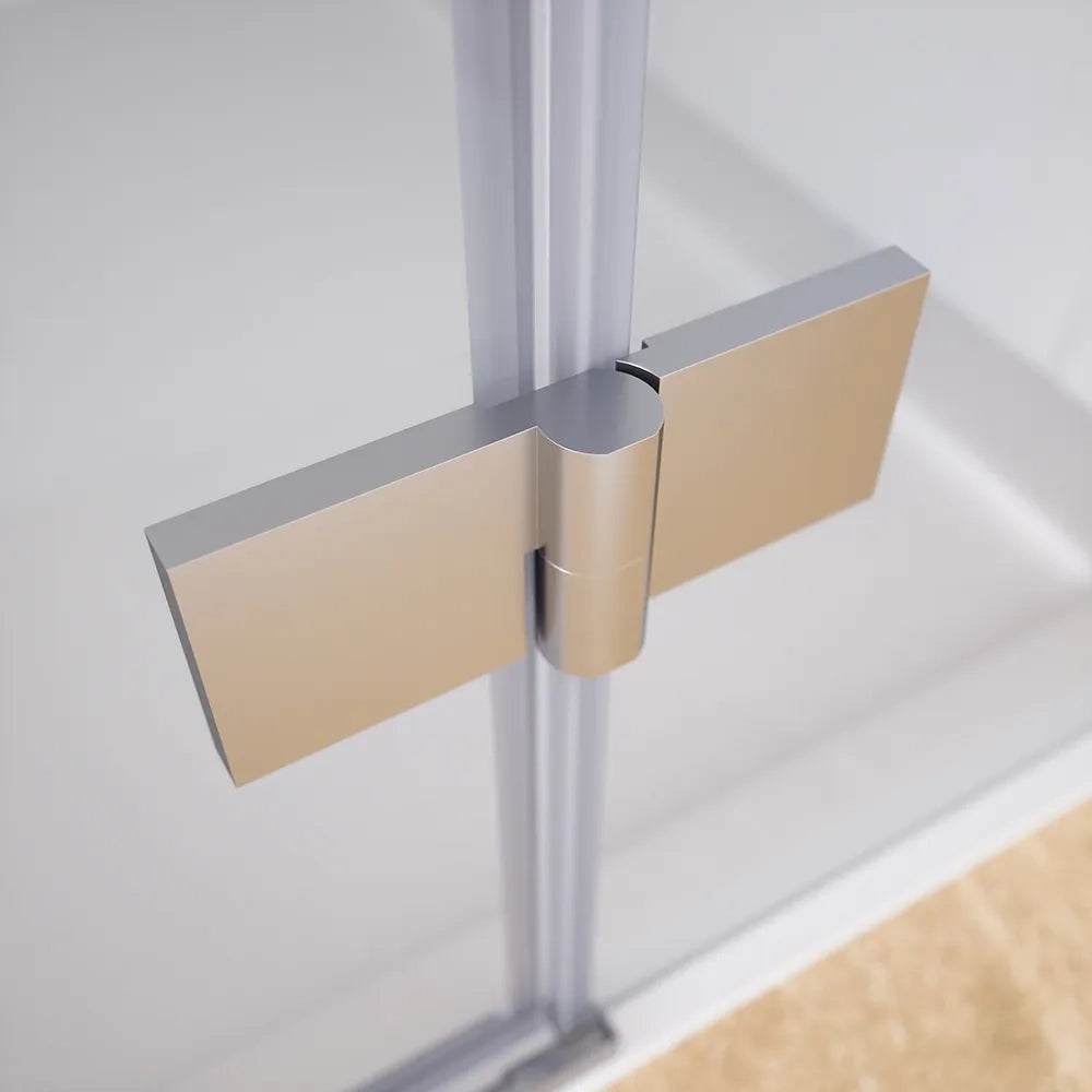 Porta doccia 90cm apertura a battente lato destro con cerniere, profili cromati e vetro da 8mm trasparente h195 | Fiji