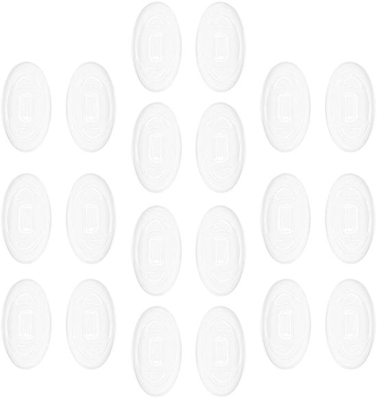 Pannellini in Silicone 14x7mm - Pannellini di Ricambio - Antiscivolo - Ipoaderegeno - Installazione Facile - 10 Paia - Supporti Nasali