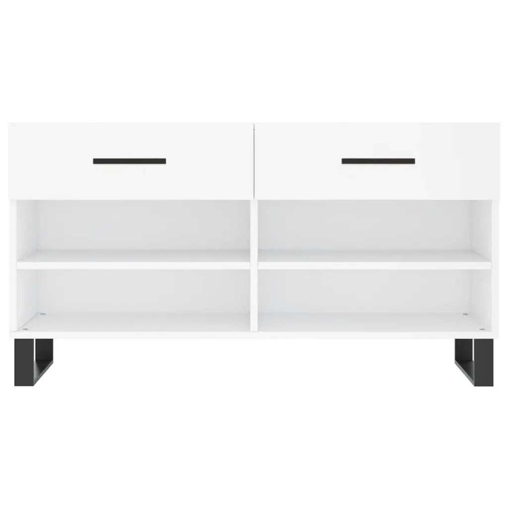 Panca Porta Scarpe Bianca 102x35x55 cm in Legno Multistrato