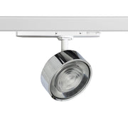 Hole - Proiettore LED a binario trifase 13W 3000K CRI90 IP20 ottica 38° in alluminio pressofuso, finitura bianco/cromo - Rossini Group