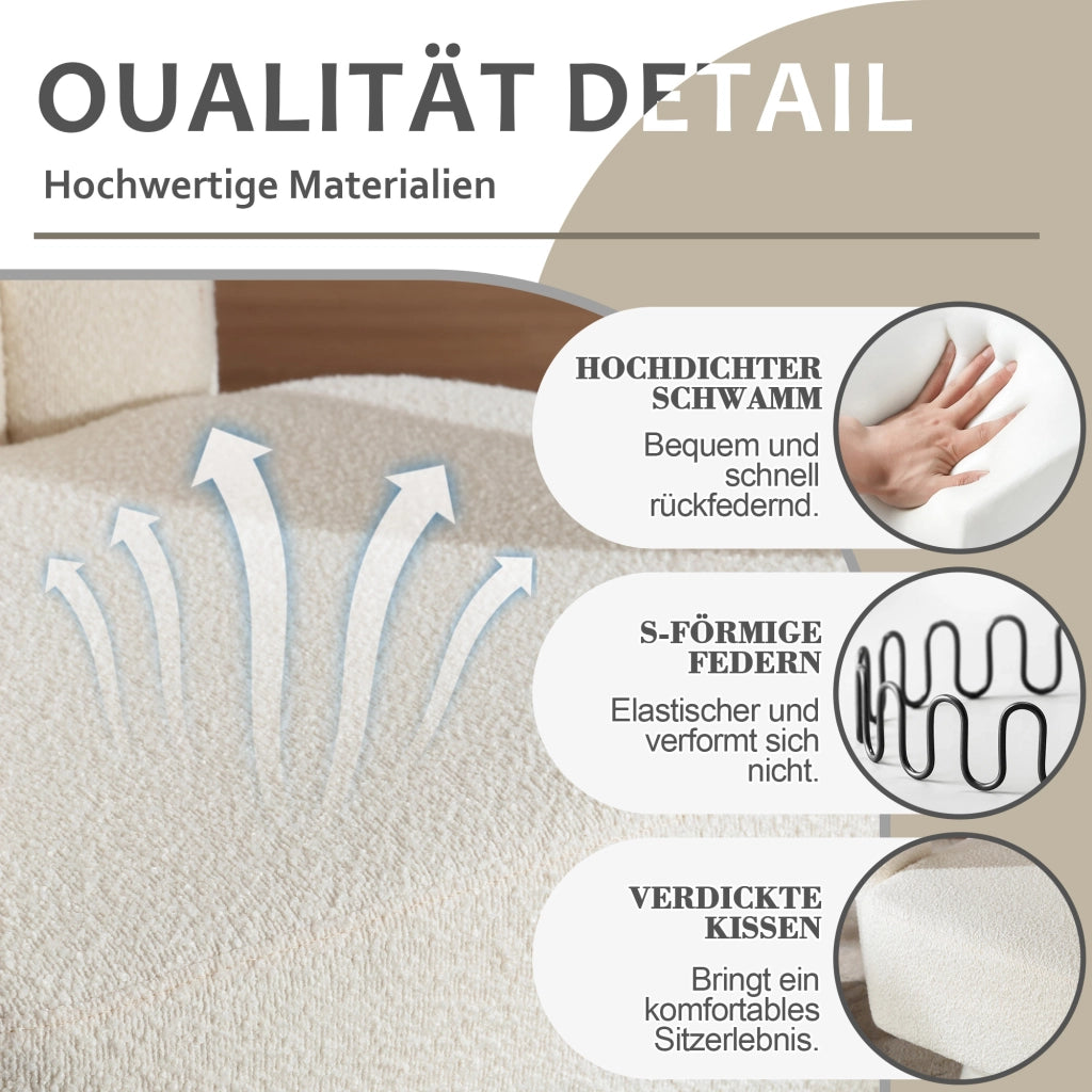 Poltrona Girevole Tonda Imbottita ¨C MINIMAL ¨C Tessuto Beige