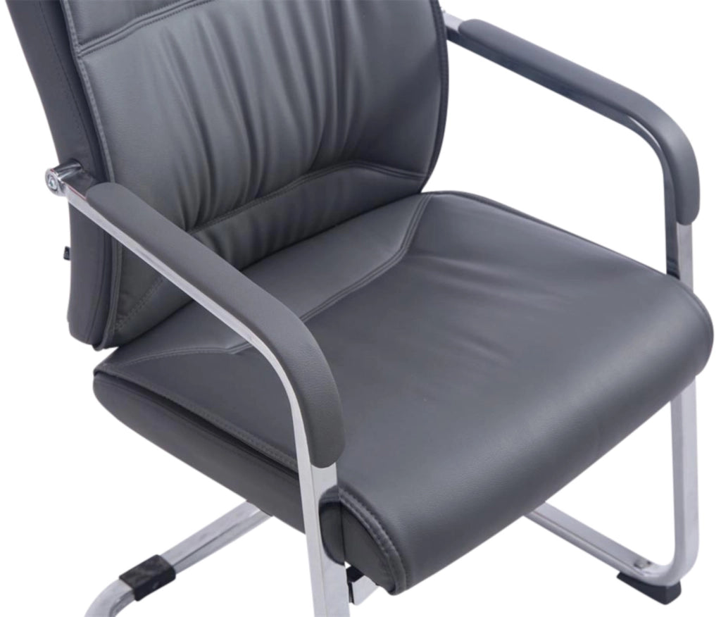 Set di 2 sedie a sbalzo XXL Anubis in similpelle grigio