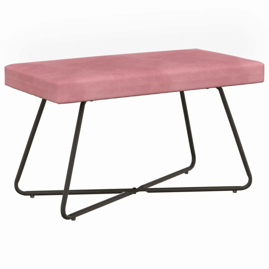 panchina Tinta unita Rosa 80 x 40 x 45 cm Velluto 42038333