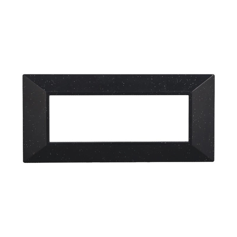 Placca Piramide Serie Moon 6P Colore Nero Brillante Compatibile Con Bticino Axolute