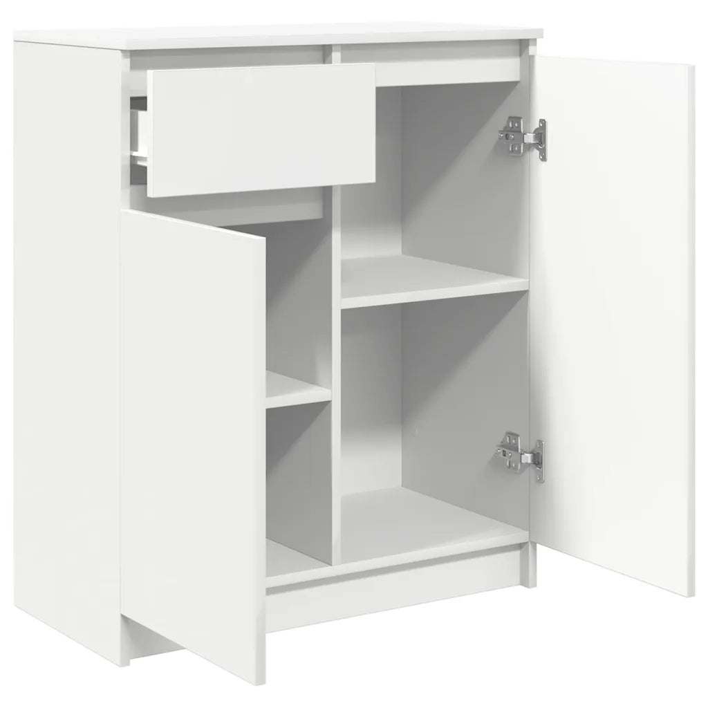 Credenza | Madia | Buffet da pranzo | Armadio da pranzo con Cassetto Bianco 71x35x84 cm in Legno Multistrato