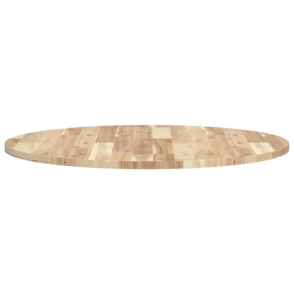 Piano Tavolo Rotondo Ã˜80x2 cm in Legno Massello di Acacia