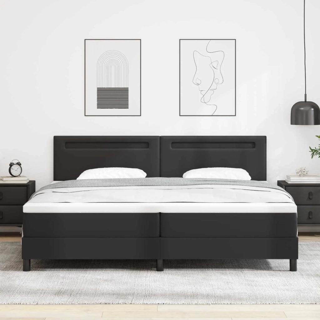 Letto a molle con materasso Nero 200 x 200 cm Pelle sintetica 3339064