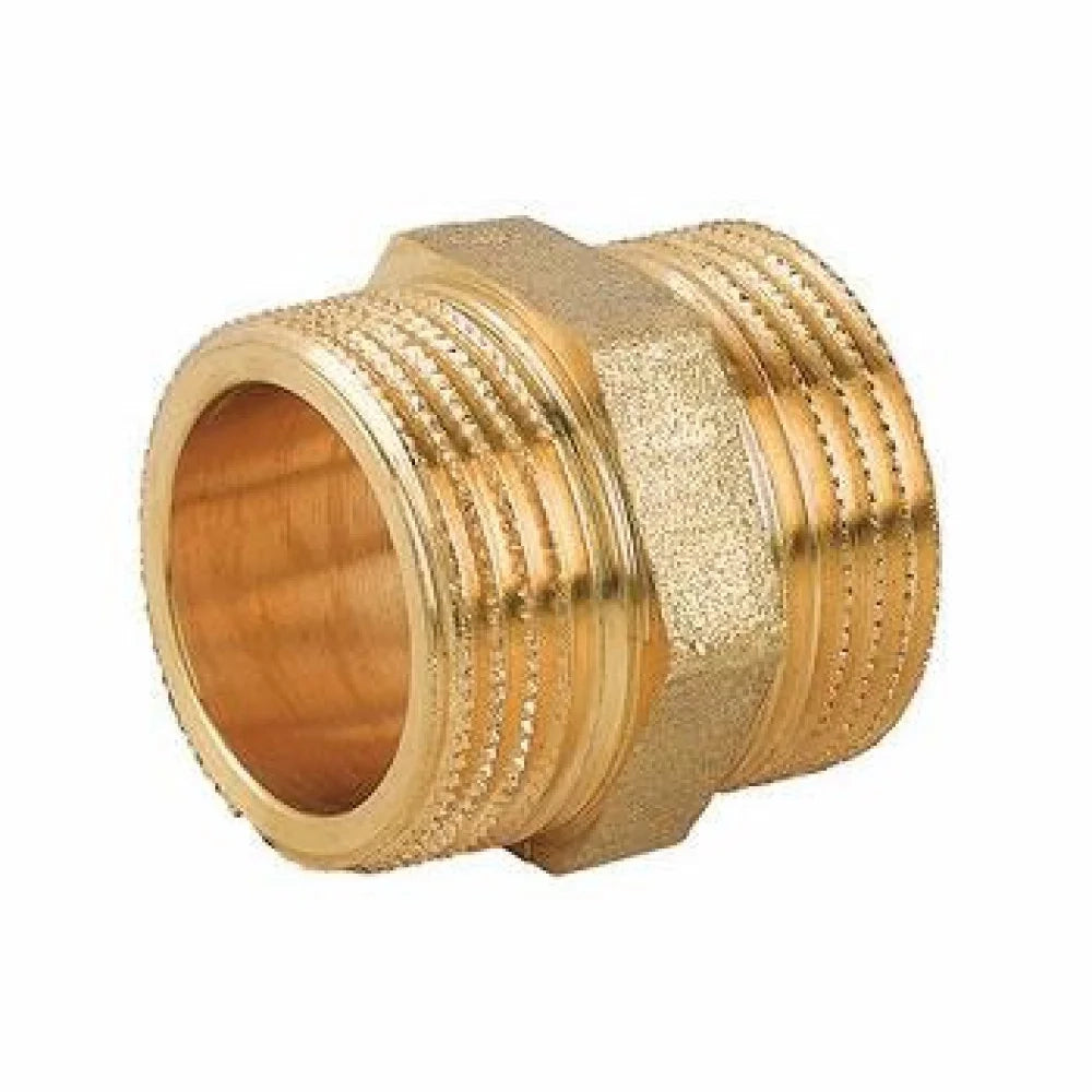 Nipplo doppio ottone d.3/8  b01c efn186