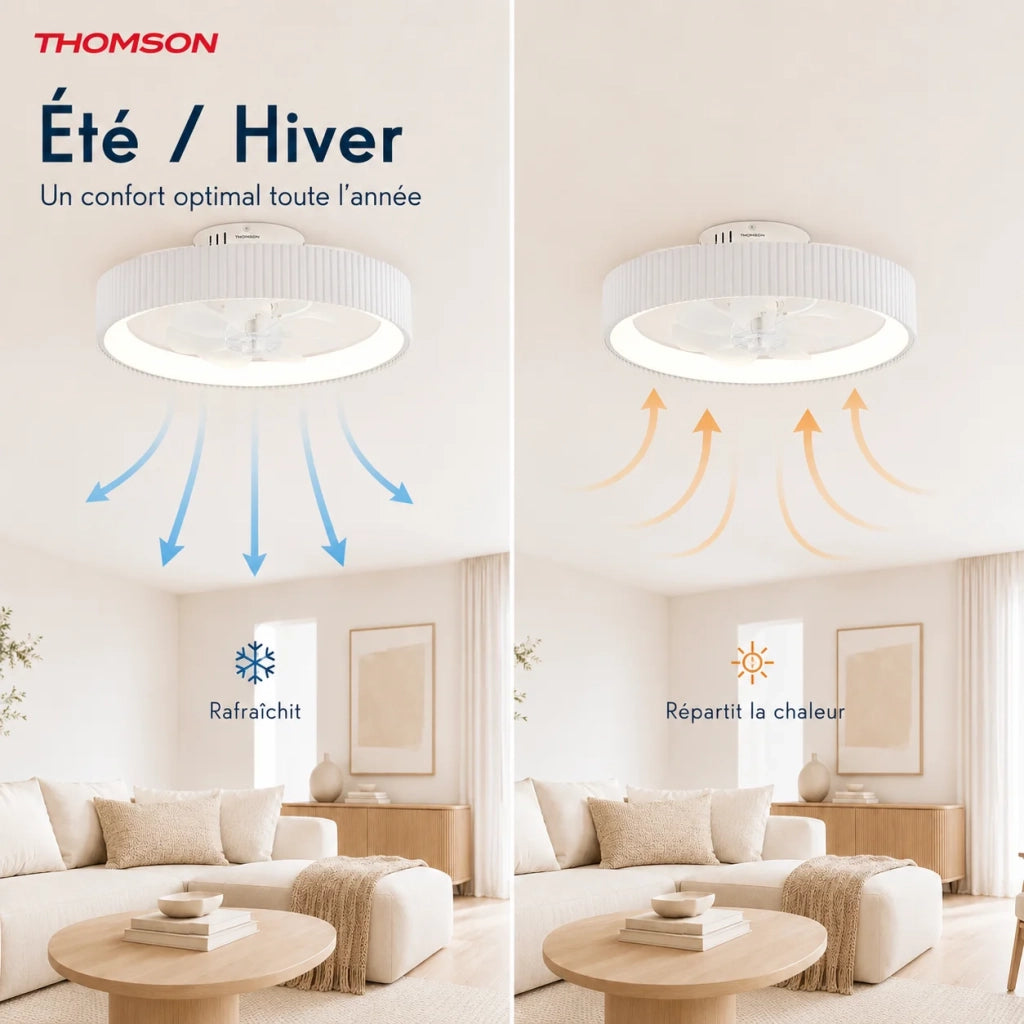 Ventilatore da soffitto con luce e telecomando incluso THOMSON LILA